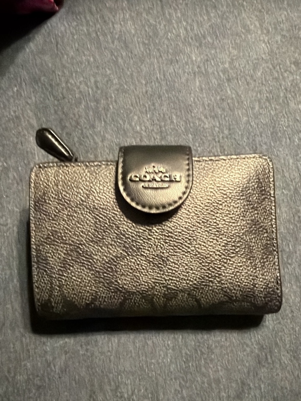 Coach Black Signature Card & Key Holder Wallet